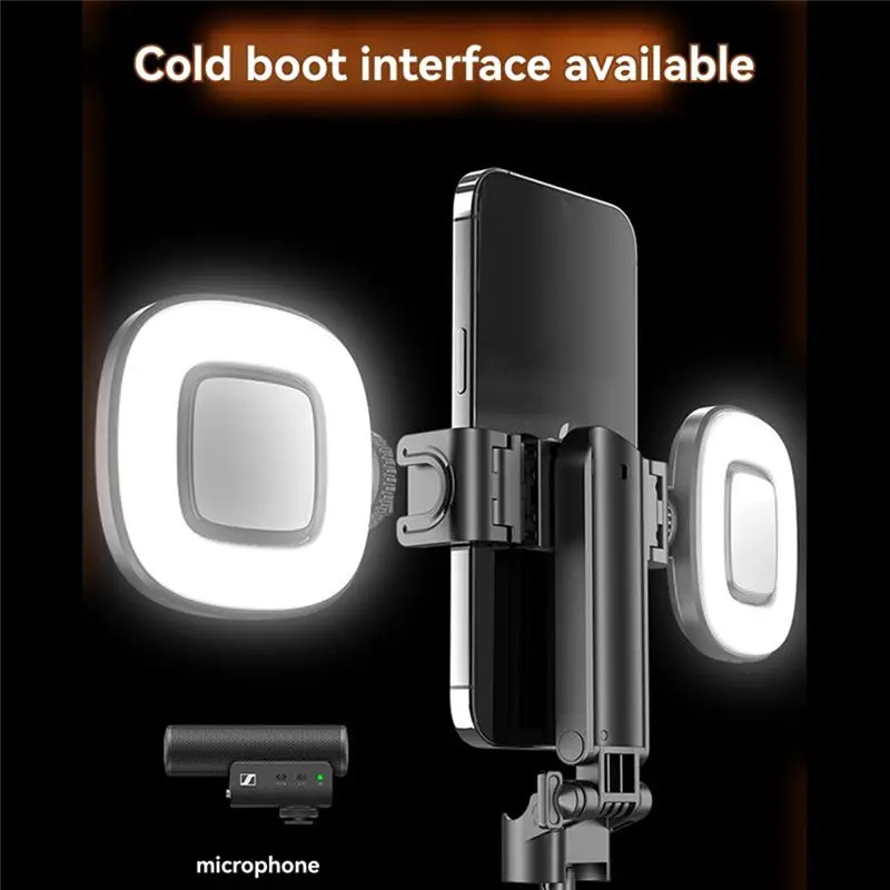 P15 Mini Selfie Stick Tripod For Professional Vloggers, With Two Lights And A Detachable Remote, Extendable Grip