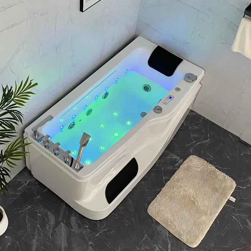 Deep soaking bathtub acrylic SPA bathtub intelligent constant temperature waterfall water outlet surfing bathtub luxury bath mas