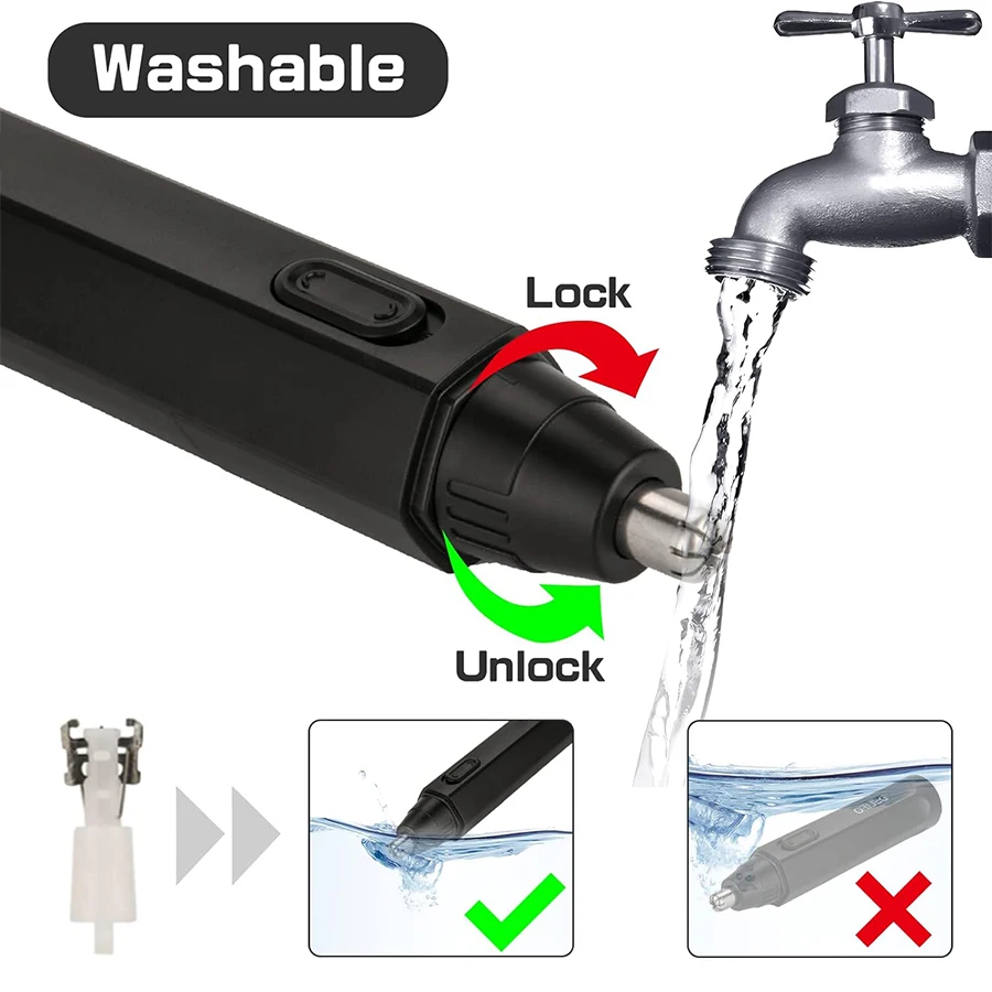 ماكينة قص شعر الأذن والأنف القابلة لإعادة الشحن، شحن USB، تصميم محمول للرجال والنساء #4