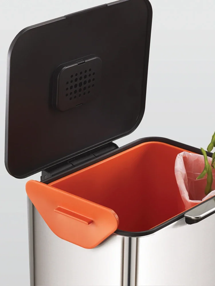 Kitchen Anti-Odor Classification Partition Double Layer Sorting Trash Bin
