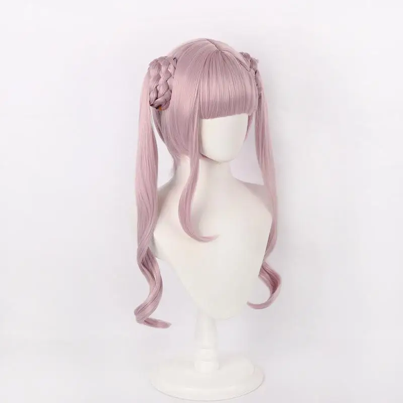 Anime The Hundred Line Last Defense Academy Tsukumo Kako Cosplay Wig Girl Pink Braid Clip Heat Resistant Synthetic Wig Halloween