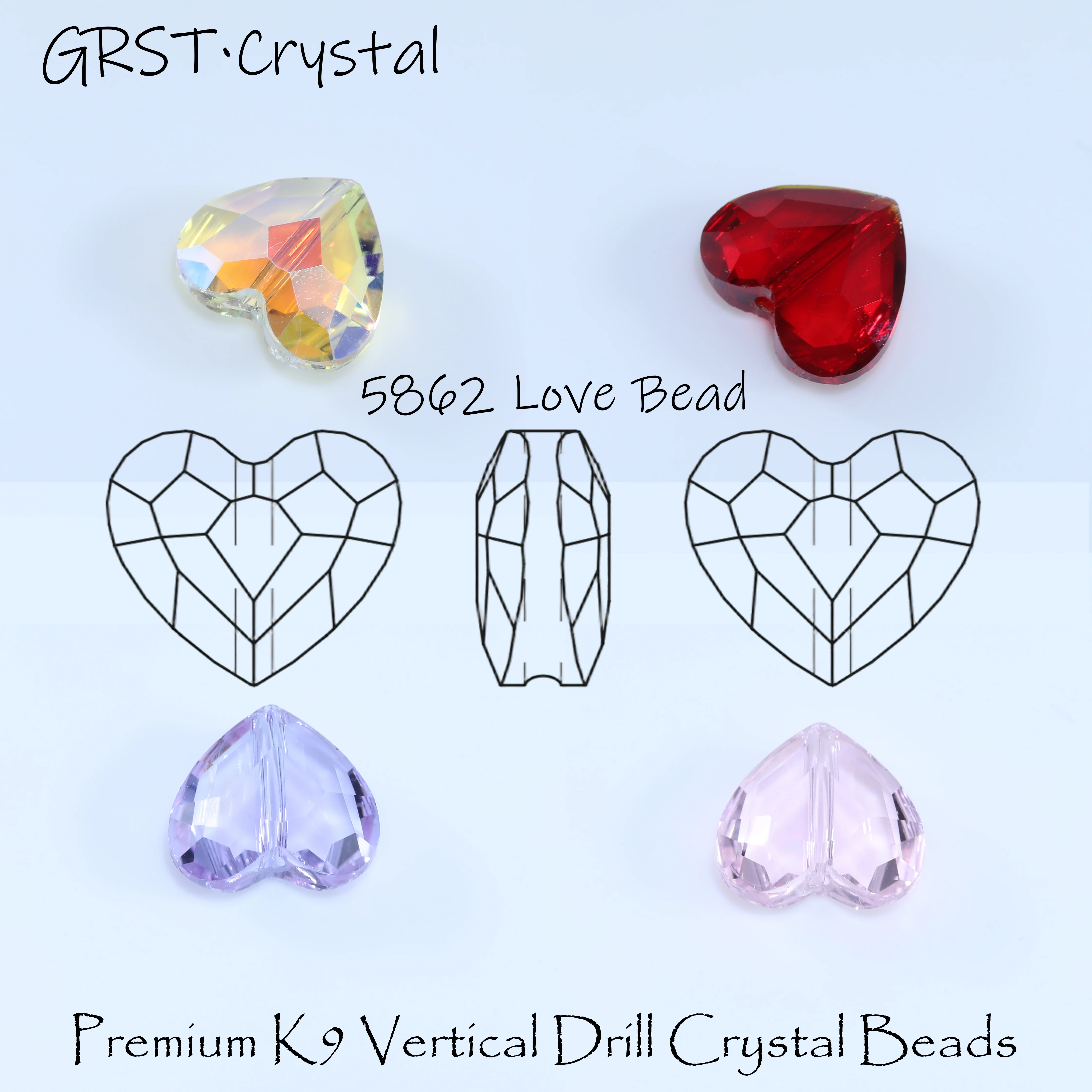 Premium K9 Vertikale Kristallperlen, Klare Lose Abstandsperlen für Schmuckherstellung, DIY Armband, Halskette, Ohrring, Hochzeit – Detail 1