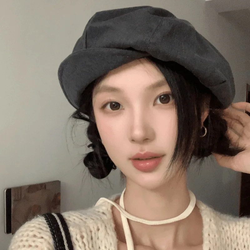 

New Vintage Cloud Octagon Hat Spring Face Duckling Tongue Beret Square Artistic Temperament Painter Cap Outdoor Fashion M529