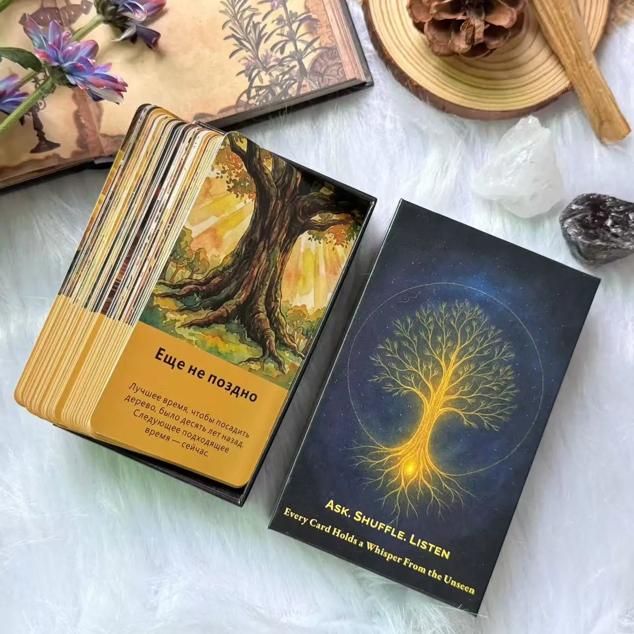 

Russian Oracle Cards Deck, 54 Cards with A Box, Time Theme, Daily Message & Guidance, Tarot Cards for Beginners, Card Games