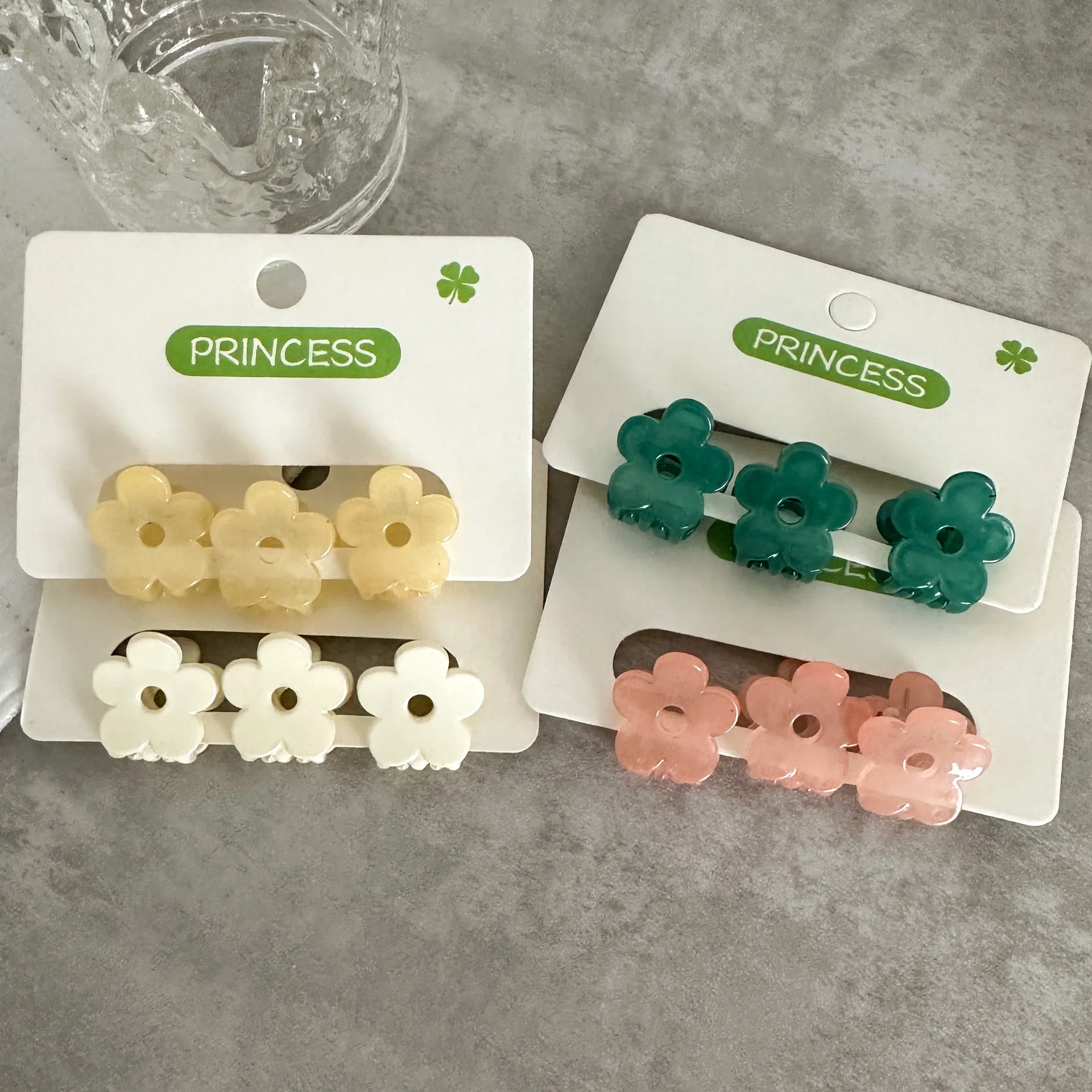 

Заколки Kawaii, 3 шт., очаровательные мини-когти с цветочным дизайном для тонких волос для девочек