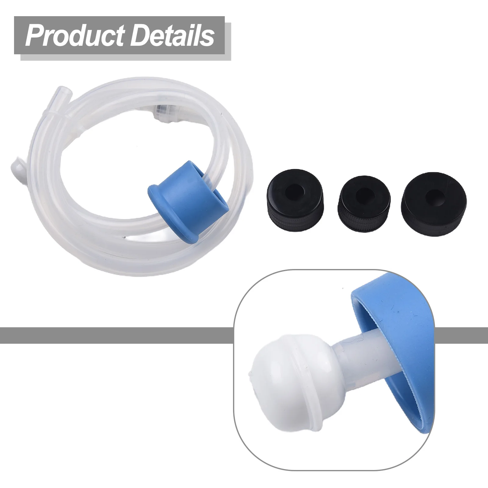 1m Silicone Soap Dispenser Hose Kit With Anti-Leak Valve And Bottle Lids For Kitchen Sinks