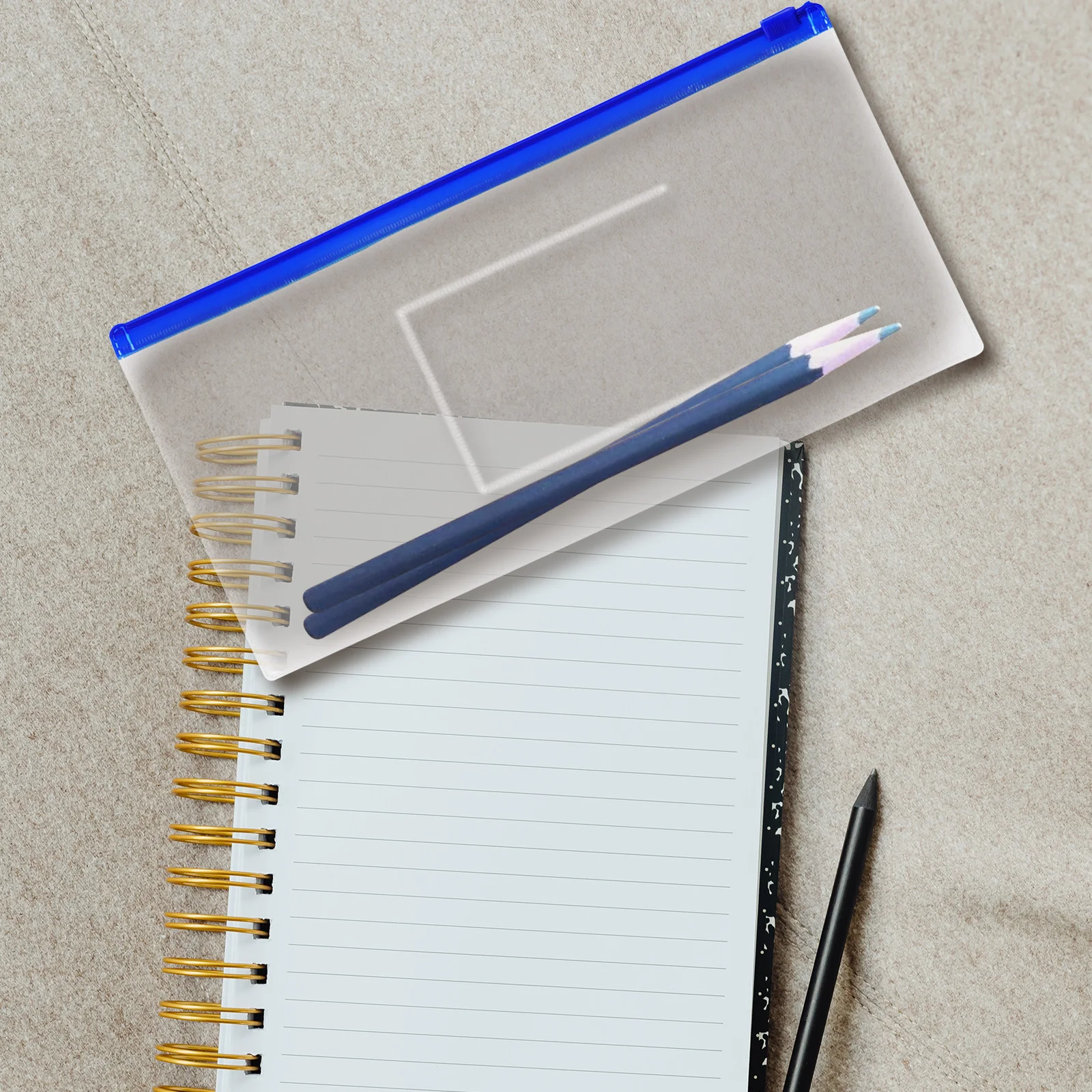 

10pcs Pencil Bag File Folder Insert Clear Plastic Stationery Organizer Zipper Large Capacity Transparent Pen Pouch For School