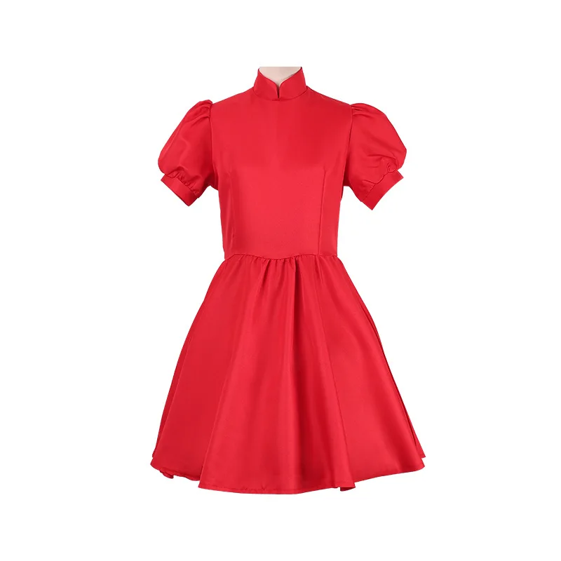 أزياء ذهبية هيم بونيو التأثيرية على الهاوية فستان أحمر شخصي ملابس الأطفال البالغين أزياء تنكرية لدور الهالوين