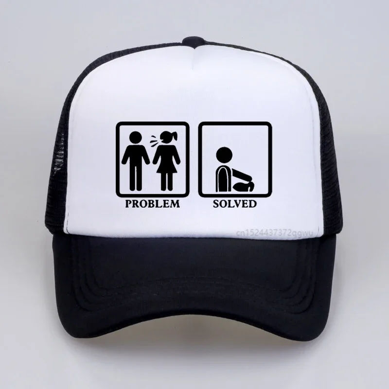 

Mens Problem Solved funny baseball cap Marriage Funny Ly Married Wife Husband Novelty Hip hop hat Adjustable Mesh trucker hats