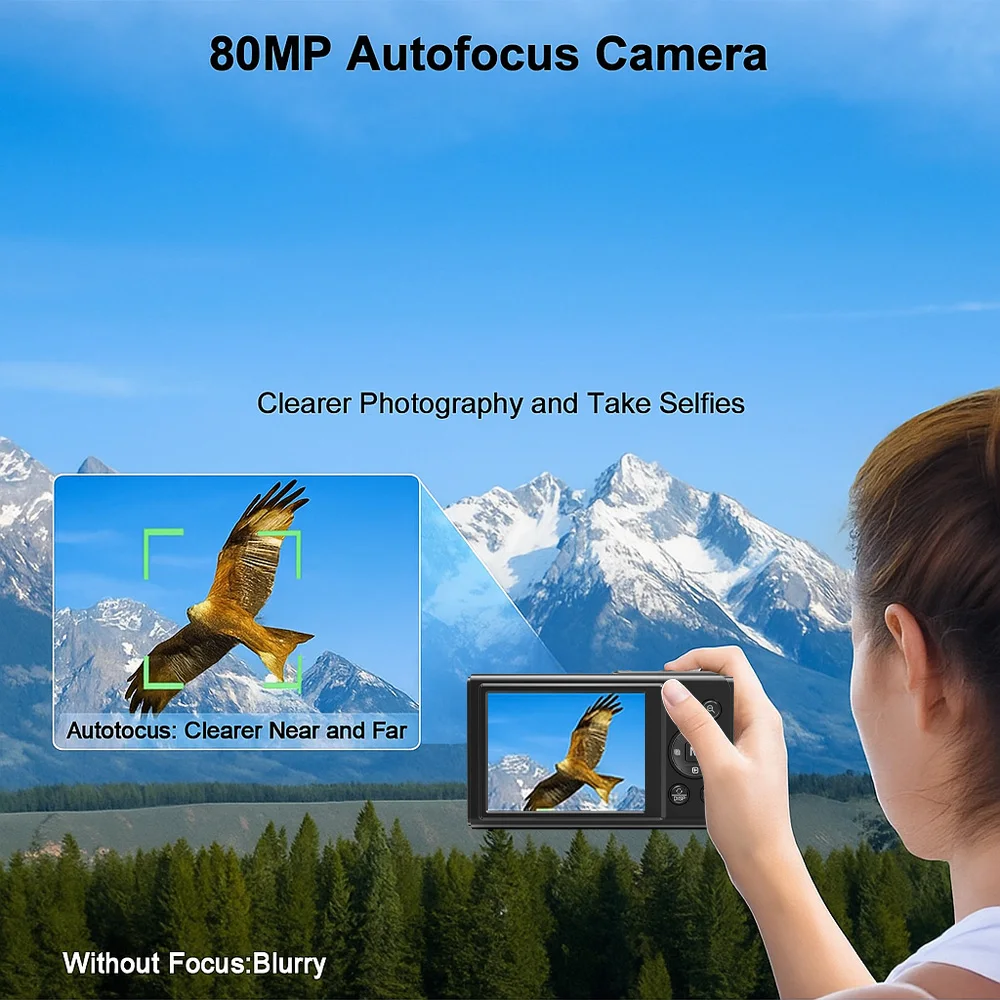 Ourlife كاميرا رقمية شاشة مزدوجة 18X تكبير رقمي 5K WIFI Vintage Vlog مسجل فيديو يوتيوب مع كاميرات تصوير فلاش
