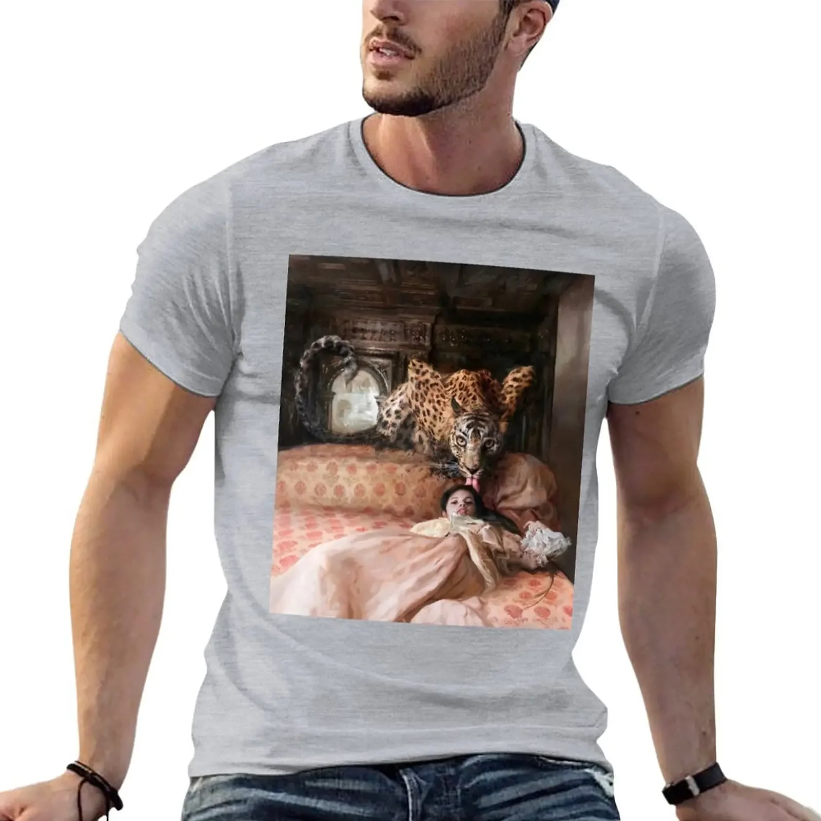 Le lit anglais - Tigre et femme - Guillermo Lorca Garcia T-shirt anime quick drying plain t shirts men