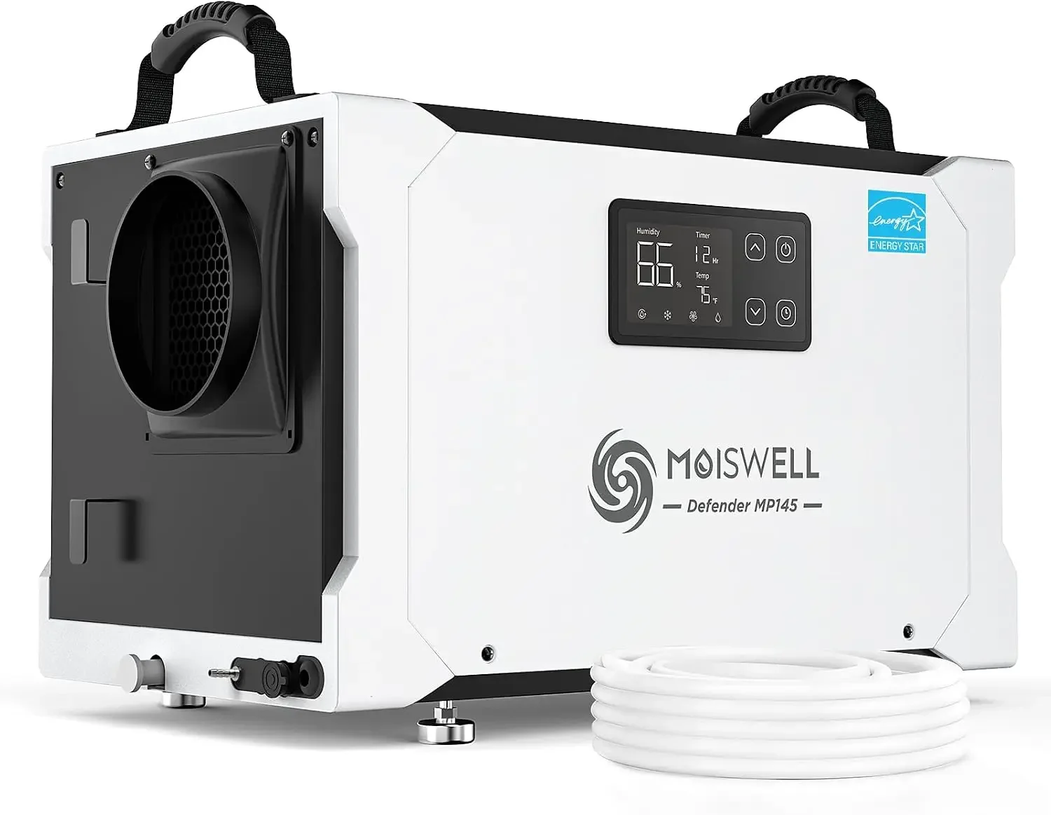 Energy Star Certified 155 Pints Commercial Dehumidifier with Pump and Drain Hose for Water Damage Restoration Crawl Space Industrial Dehumidifier for Up to 6000 Square Feet Basements