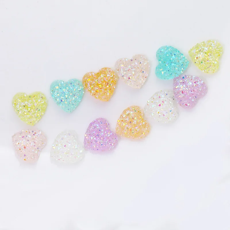 40 Pz 7.5mm 3D Aurora Zucchero Amore Cuore Unghie artistiche Pendenti E Ciondoli Accessori Parti Per Manicre Decor Unghie Decorazione Supplie Materiale