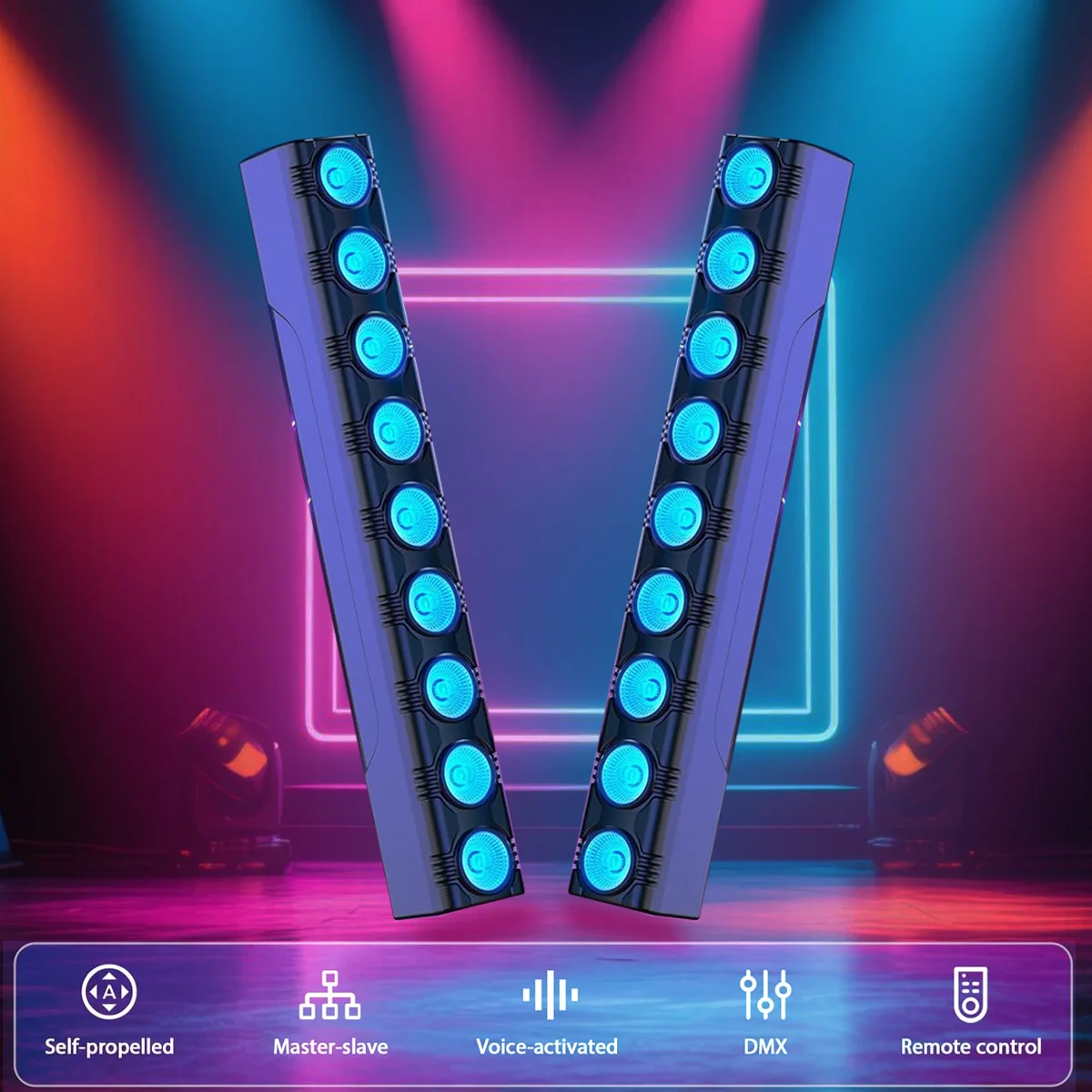 نظام RGBW LED Uplight مع DMX512 والتحكم الصوتي النشط درجة التثبيت الثابتة للمناسبات/الزفاف/المسرح