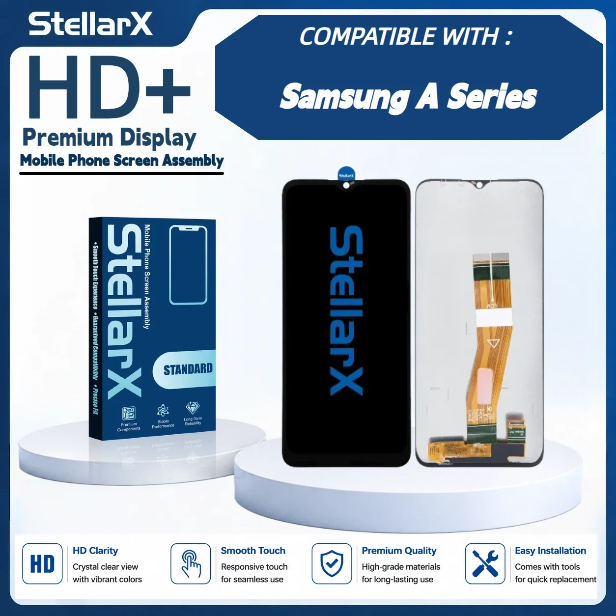 StellarX HD+ LCD Screen Replacement for Samsung A30S A31 A32 4G A33 5G A34 5G A42 5G A30 A50 A50S A51 A53 A55 A70 A70S A71 A72