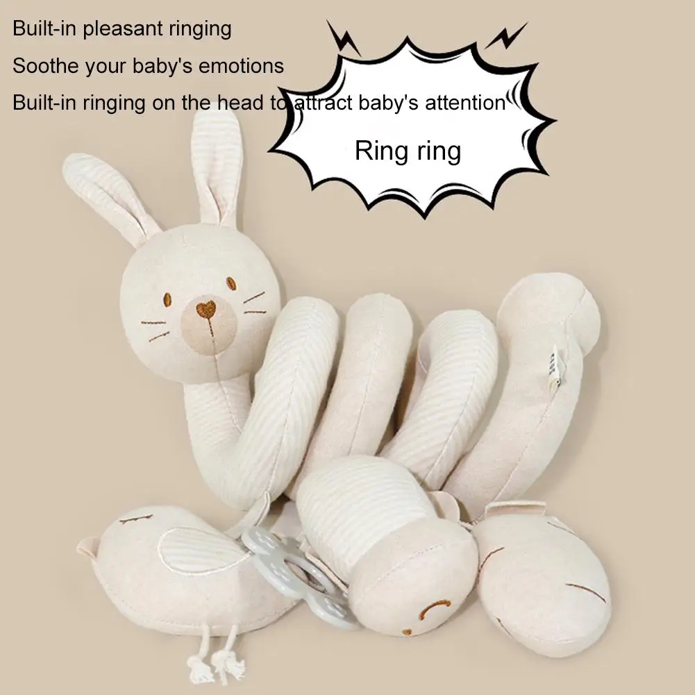 Passeggino giocattolo appeso peluche morbido cartone animato animali giocattolo sensoriale neonato regali passeggino a spirale staccabile giocattoli educativi