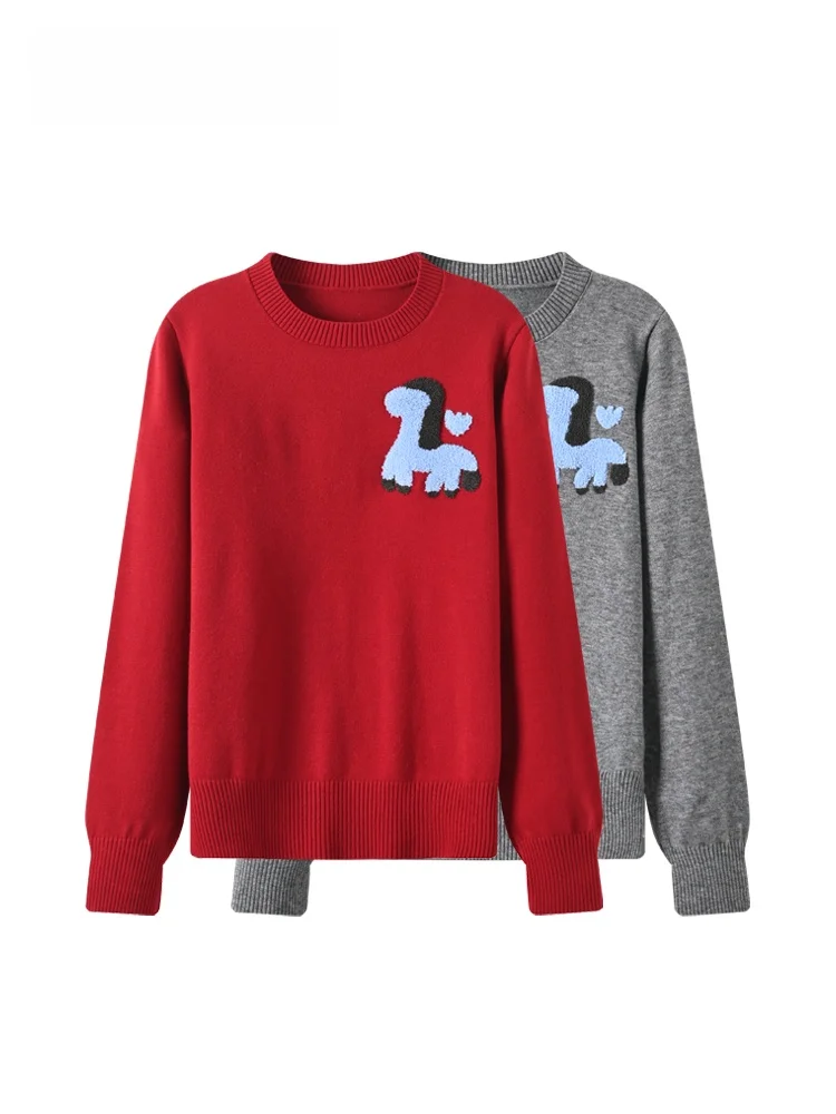 

plus Size Women's Knitwear Long Sve round Ne Casual Faion Top for Winter plus Size Sister Age Reduction Spring New Sle