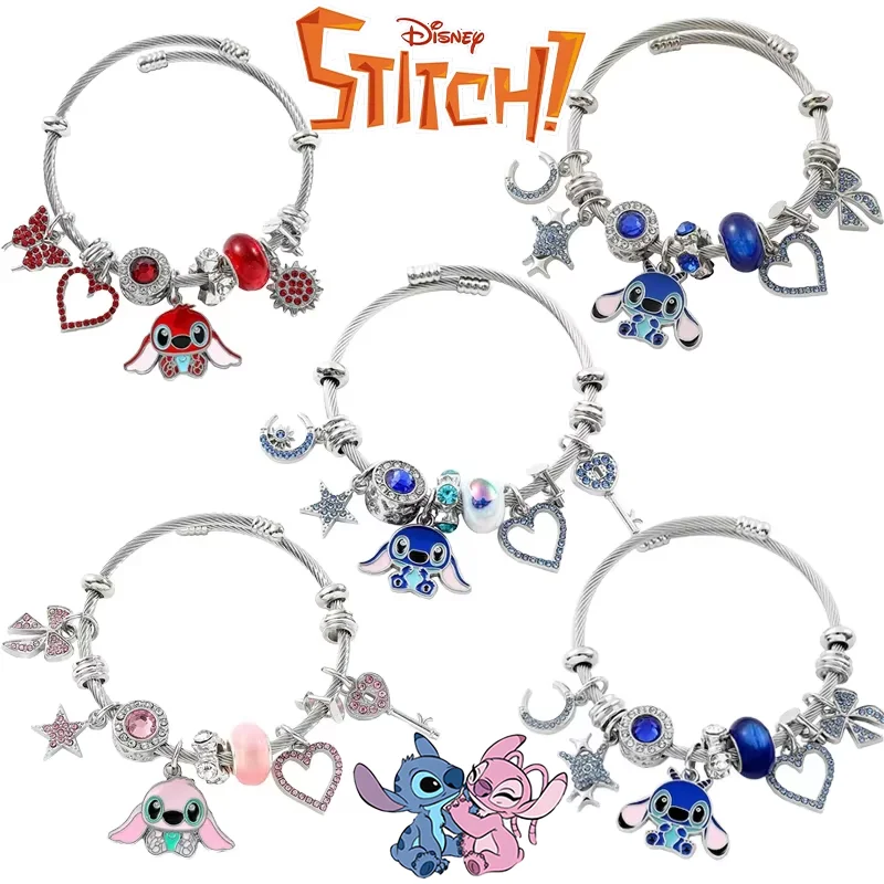 5 Styles Disney Stitch Bracelet Cartoon Anime Adjustable Diamond Inlay New Accessory Fashion Jewelry Bracelets Bangles for Women