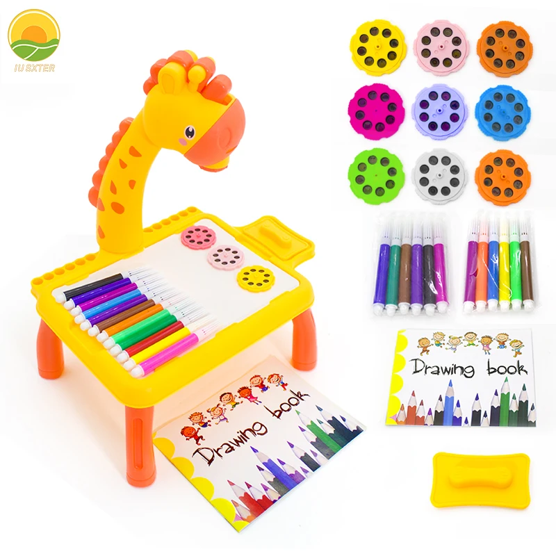 Crianças prancheta de projeção mesa luz brinquedo para menino coloring caneta livro conjunto de ferramentas menina aprendizagem educacional crianças 3 anos presentes