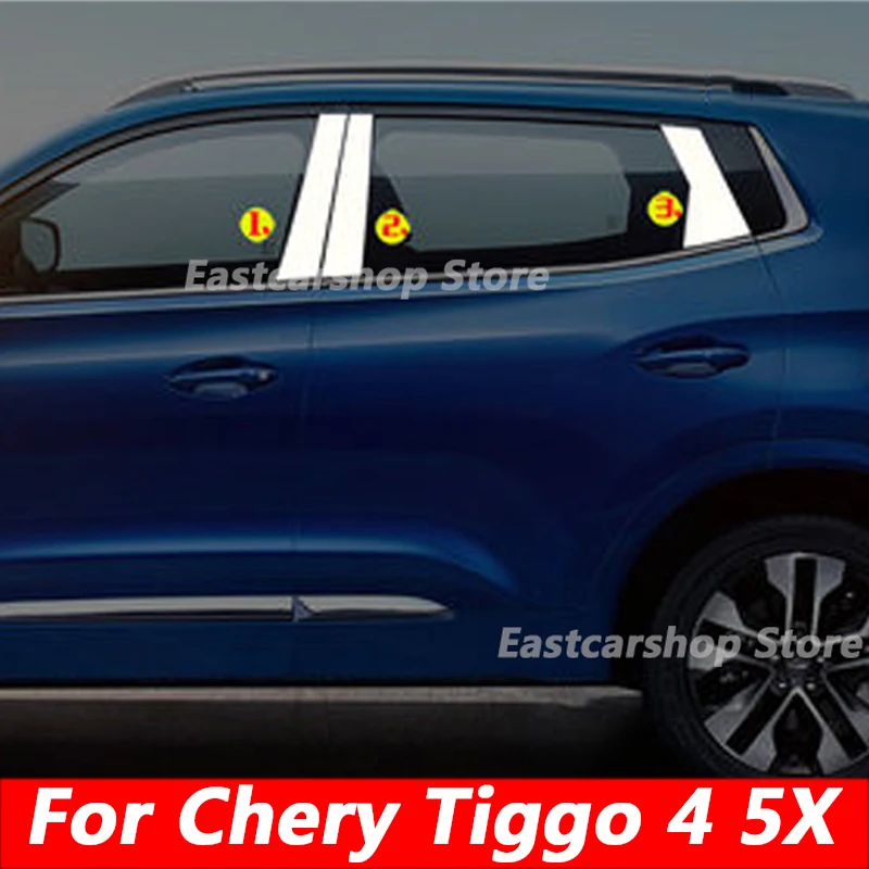 

Для Chery Tiggo 4 5X Автомобильная нержавеющая сталь дверь окно средняя Колонка отделка хромированная декоративная защитная полоса аксессуары крышка