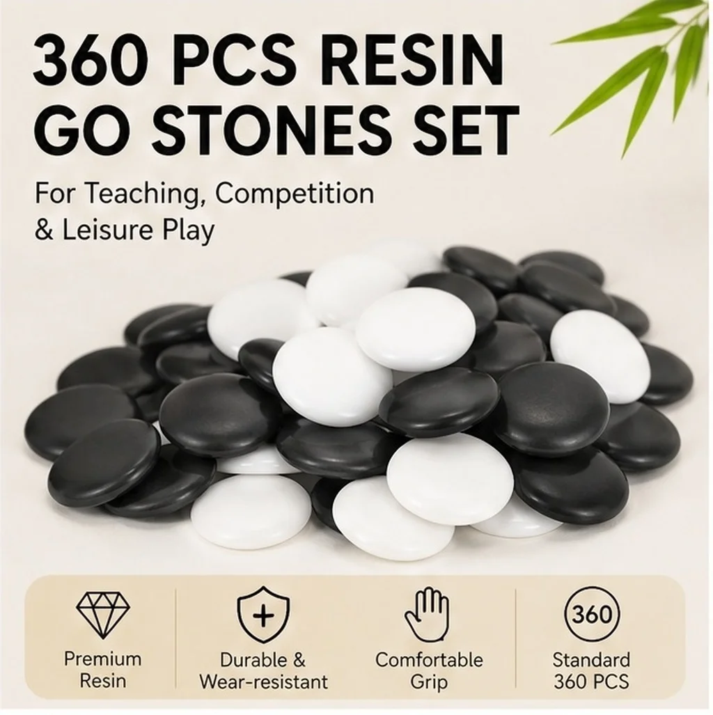 360Pcs Resin Go Game Pieces Universal Compatibility Elegant Appearance Fine Polish for Home School Tournament Board Game Sets