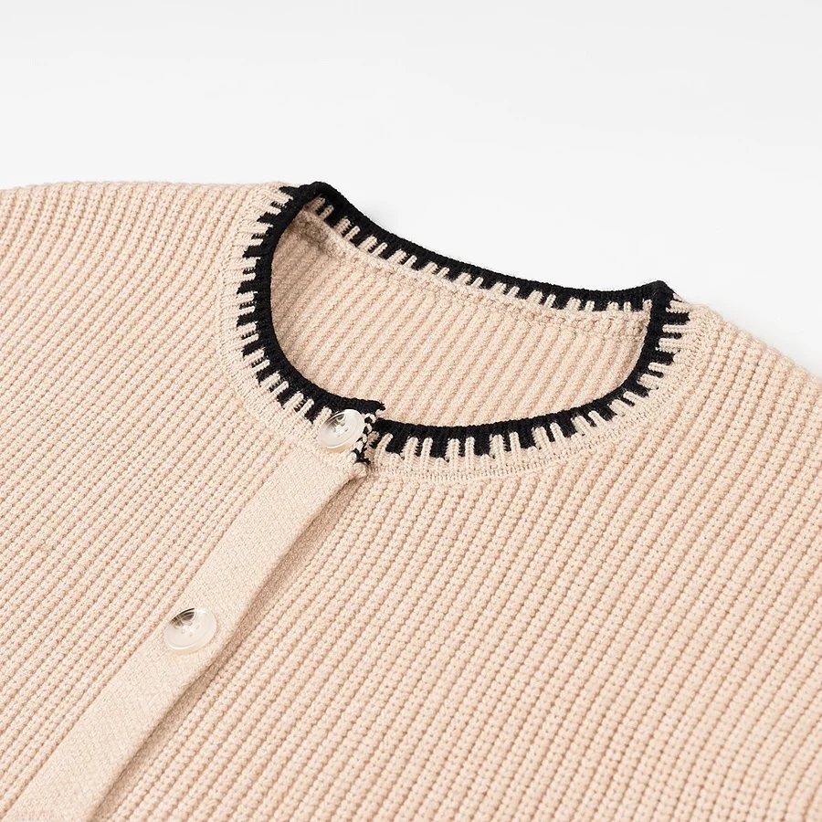 كارديجان أنيق محبوك مفتوح بتصميم دانتيل من JNLEAOG، موديل خريفي جديد للنساء بأسلوب فرنسي، فستان كاجوال بأكمام طويلة من البوليستر