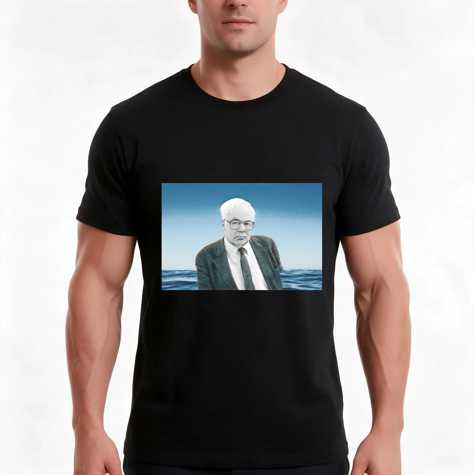 Richard Rorty - stylized T-Shirt, Summer Casual Cotton Tee, Oversized Streetwear Tops, Vintage Graphic Print, Unisex Men Women