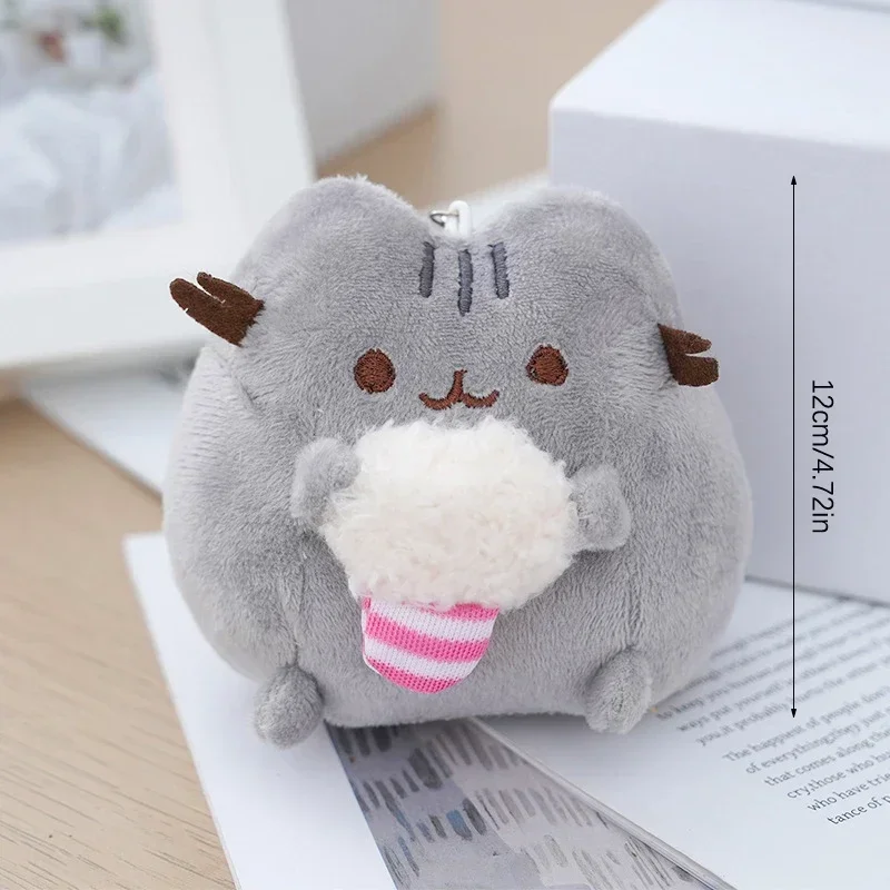 Pusheens Plushes Doll Keychains Kids Anime Cat Stuffed Animals Car Key Ring Girls School Bags Pendant Decoration Classic Toys