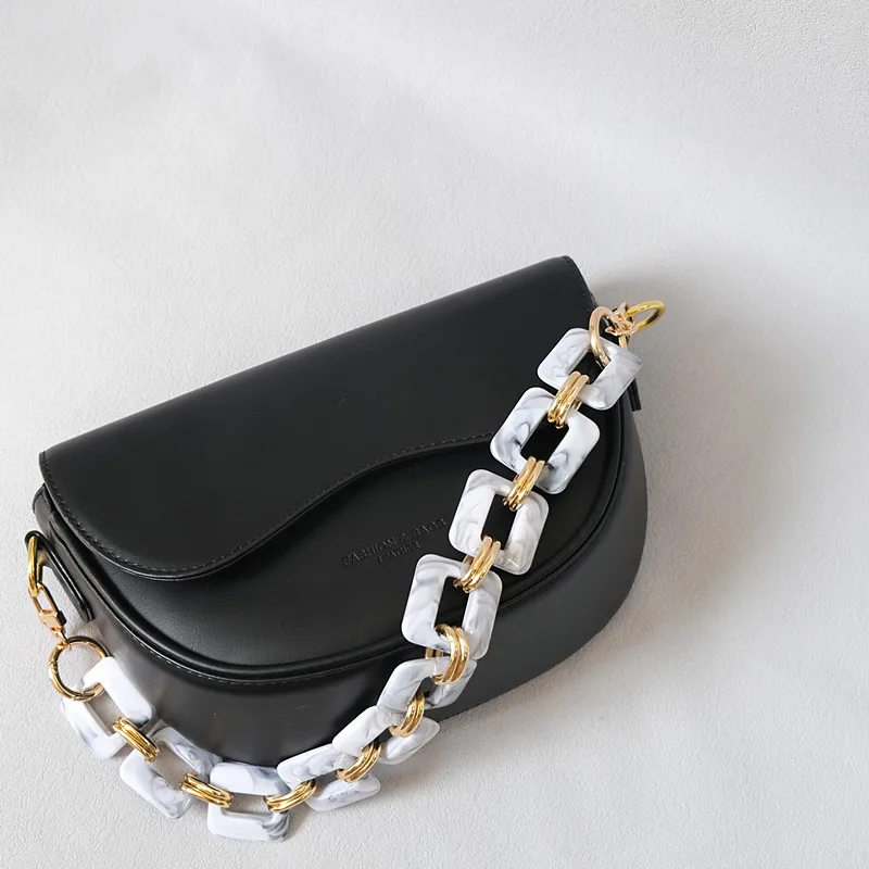 Fashion New Vintage Woman Fashion Handbag Accessory Chain Classic Detachable Red Brown Strap Belt Women DIY Clutch Metal Chains