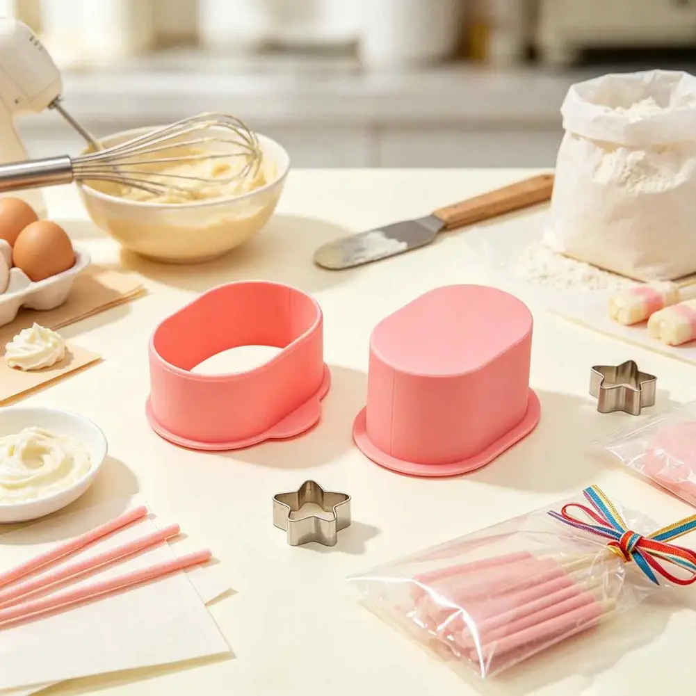 Baking Supplies for Beginners Cake Pop Mold Set Diy Oval Shape Baking Tools Durable Pla Dessert Molds for Birthday Parties