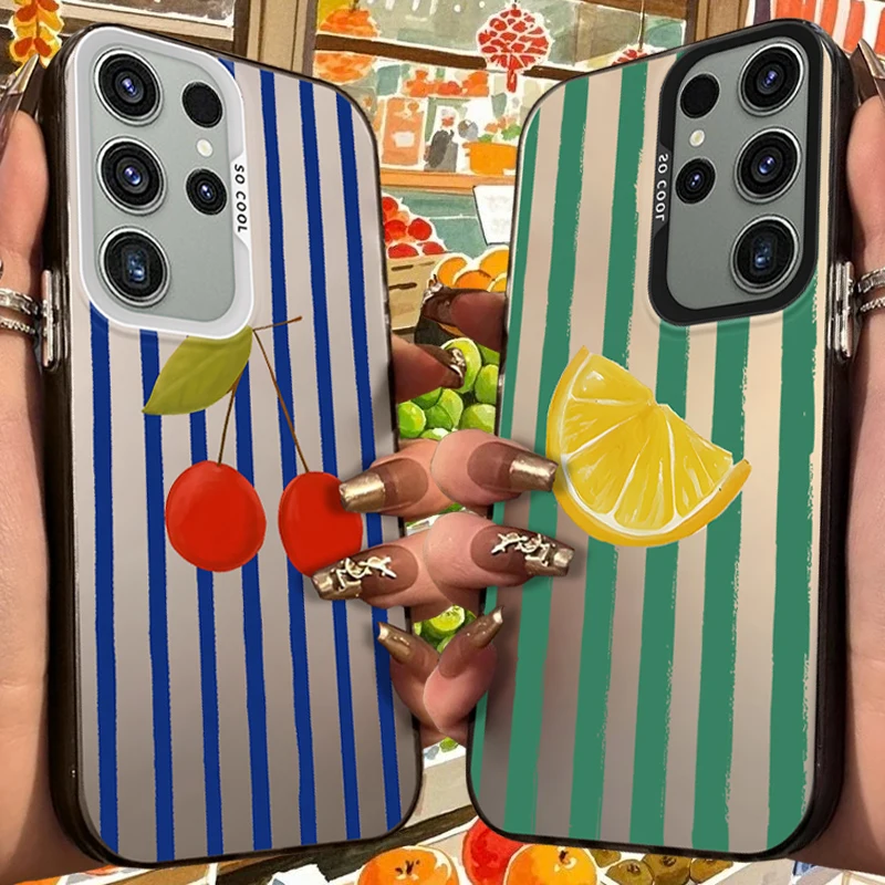 Fresh Lemon Slice Frosted Case for Samsung Galaxy S26 S25 S24 S23 Plus S22 Ultra S21 S20 FE A57 A56 A55 A54 A53 Acrylic Cover