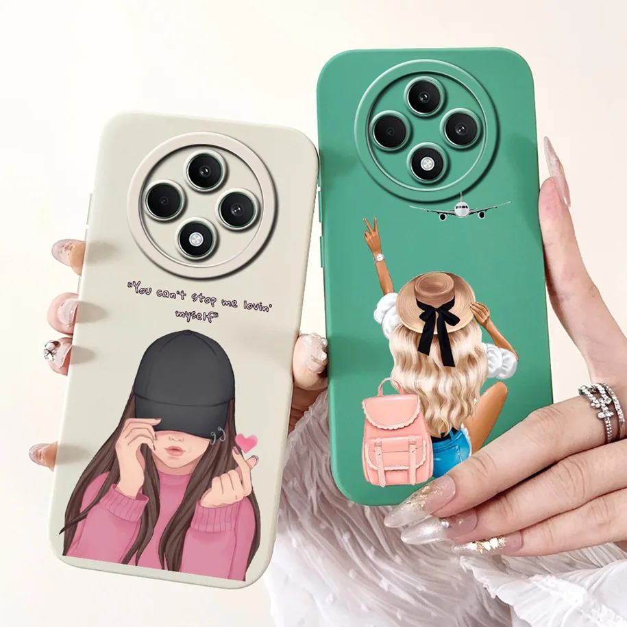 OPPO 1212f 5G için kılıf 2024 moda Pretty kızlar yumuşak sıvı silikon darbeye kapak için OPPO Reno12 F 4G OPPO 12 FS tampon