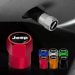 4Pcs Car Tire Valve Wheel Tyre Air Valve Dust Covers Stem Caps For Jeep Grand Cherokee Wrangler JK Gladiator Compass Renegade