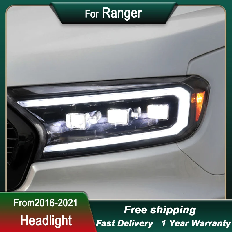 Car Led Headlights For Ford Ranger 2016-2021 Thunder Everest Upgrade led DRL Dynamic Signal Lamp Head Lamp Front light Assembly