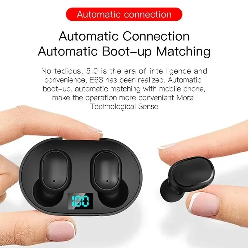 E6S TWS Bluetooth Earphones Wireless bluetooth headset Noise Cancelling Headsets With Microphone Headphones For Xiaomi Samsung view 3