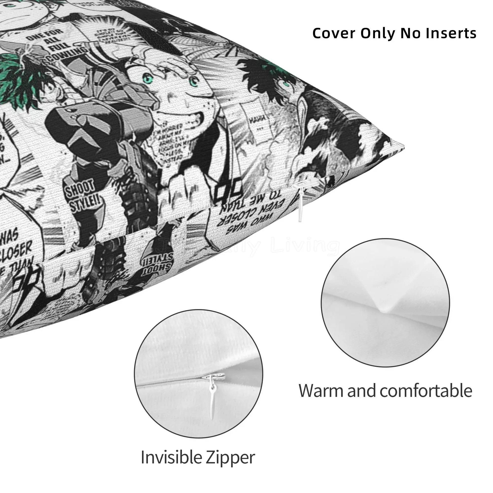 My Hero Academia Anime Manga Pillowcase Pillow Covers Decorative Cushion Cover Pillow Cover Decorative Pillows for Sofa Bed Car