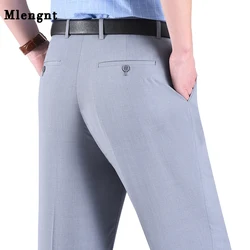 Pantalones finos de negocios para hombre, traje Formal clásico, transpirable, holgado, de oficina, de verano, talla grande