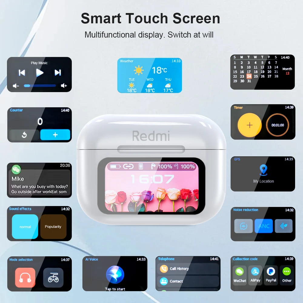 جديد Xiaomi Redmi TWS سماعة لاسلكية تعمل بالبلوتوث سماعات مزدوجة ستيريو HD HiFi سماعات موسيقى مع ميكروفون سماعات أذن