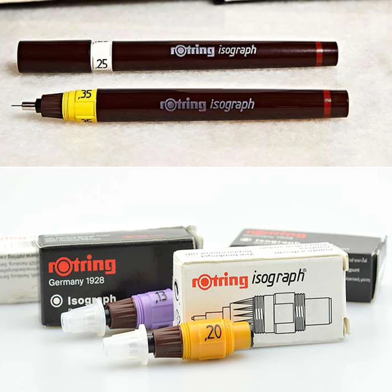 เยอรมัน Rotring ISOGRAPH วิศวกรรมเปลี่ยน nib 0.1-0.8 มม. Fineliner เข็ม Hook Line ปากกา Fine Point หลาย Nibs Art Marker