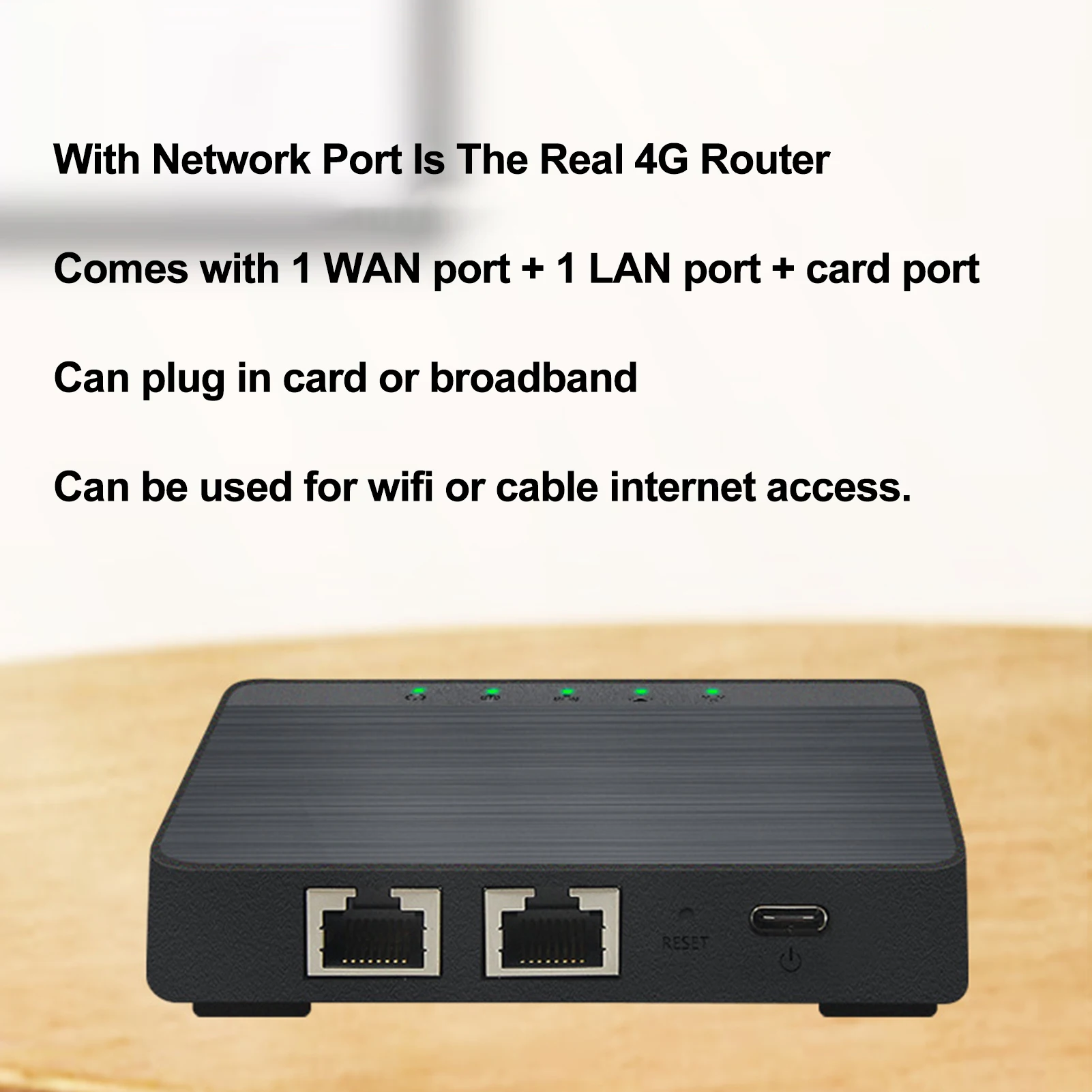 Router 4G LTE Internet Wireless Router with SIM Slot to Unlock Mobile Hotspot Modem WiFi TypeC Port 300Mbps LAN High Speed