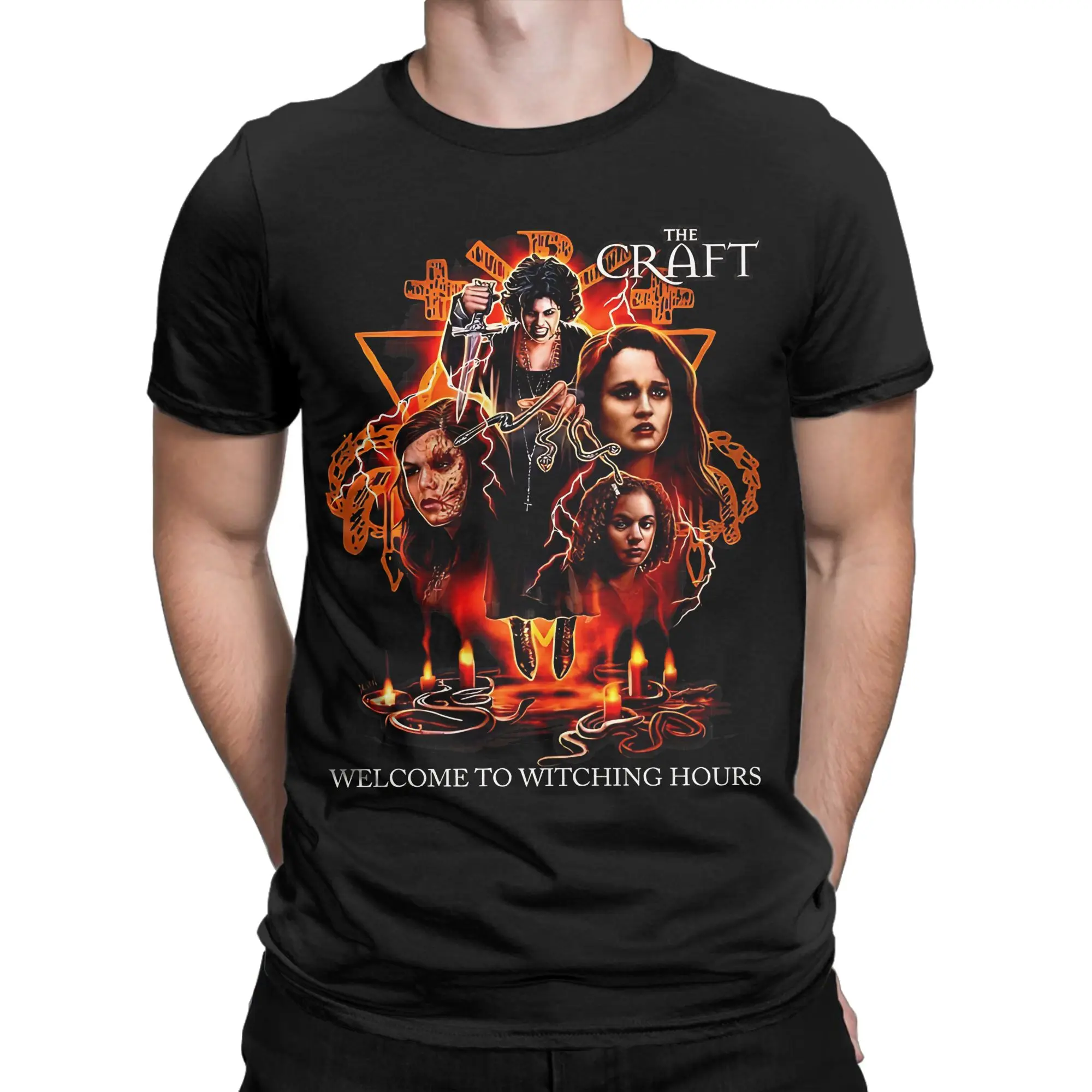 Men T-Shirt Welcome To Wiching Hour  Casual Pure Cotton Tees Short Sleeve The Craft T Shirt Crewneck Tops Big Size