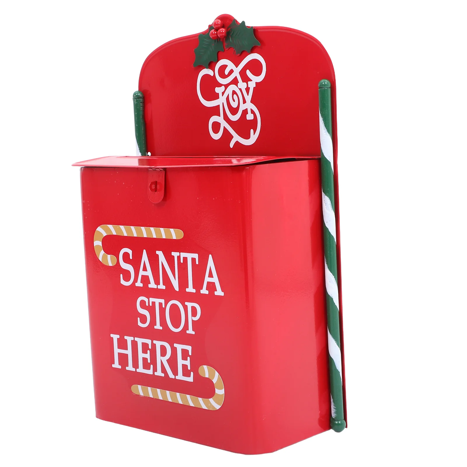 

Metal Santa Mailbox Red Wall-Mount Christmas Letter Box Festive Gift Vintage Hanging Post Box for Holiday Decor