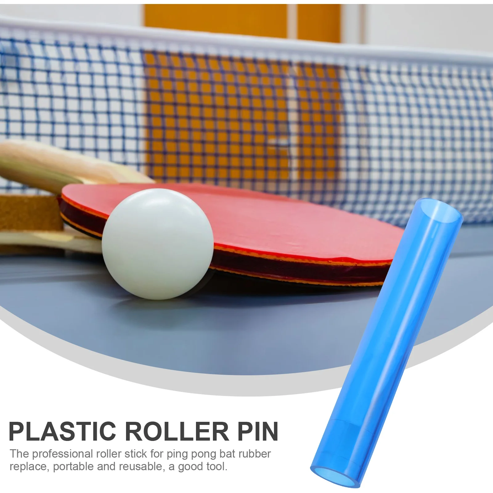 Raket tenis meja, karet plastik Roller Pin alat Pingpong dasar Pin piring untuk perbaikan perlengkapan kelelawar biru