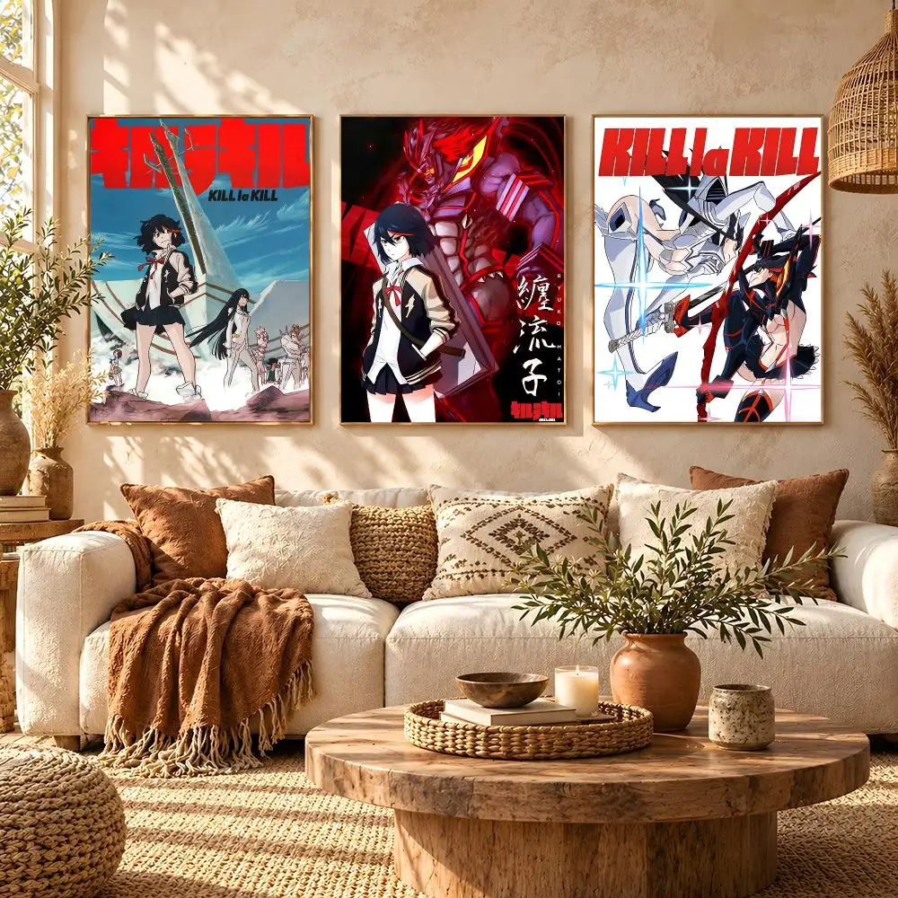 anime KILL la KILL Poster Poster HD Printing Boho Aesthetic Style Wall Art Home Decor For Living Room Bedroom Gift