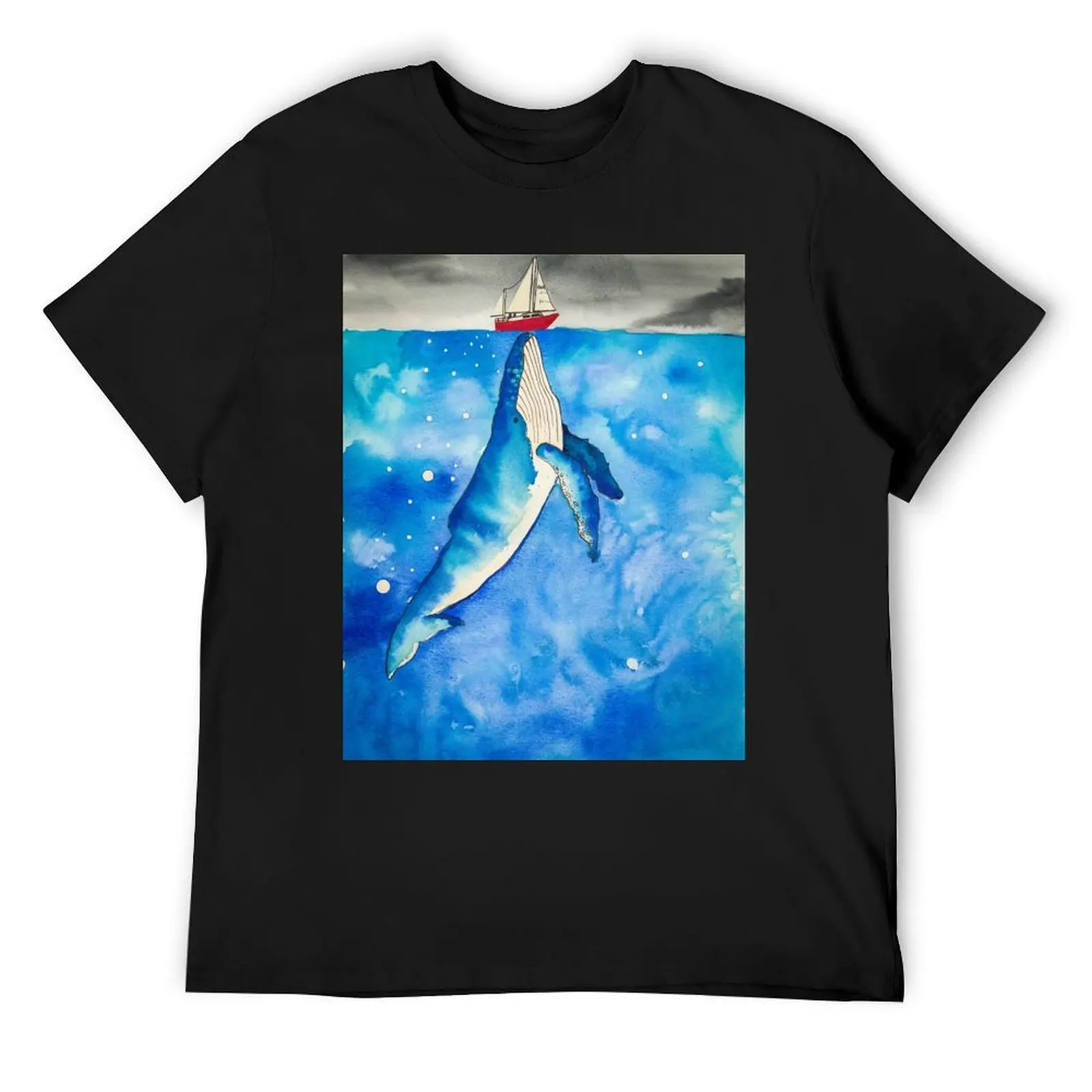 Humpback whale painting. T-Shirt for a boy korean fashion Men's t-shirts