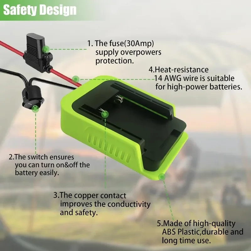 Imagem -03 - Adaptador Power Wheels para Ryobi Doca de Bateria de Lítio 40v Conector de Energia Ferramentas Faça Você Mesmo Op4030 Op40301 Op4040 Novo 14 Awg