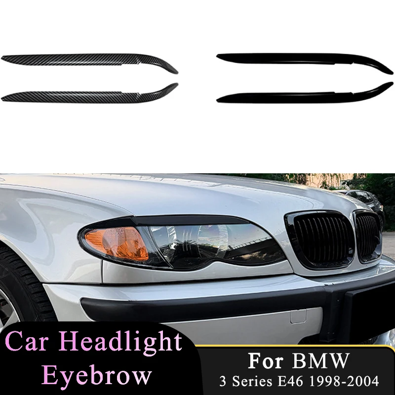 

For BMW 3 Series E46 1998-2004 Car Front Headlight Eyebrows Eyelids Trim Lamp Sticker Cover Body Kits Auto Accessories Lamp Trim