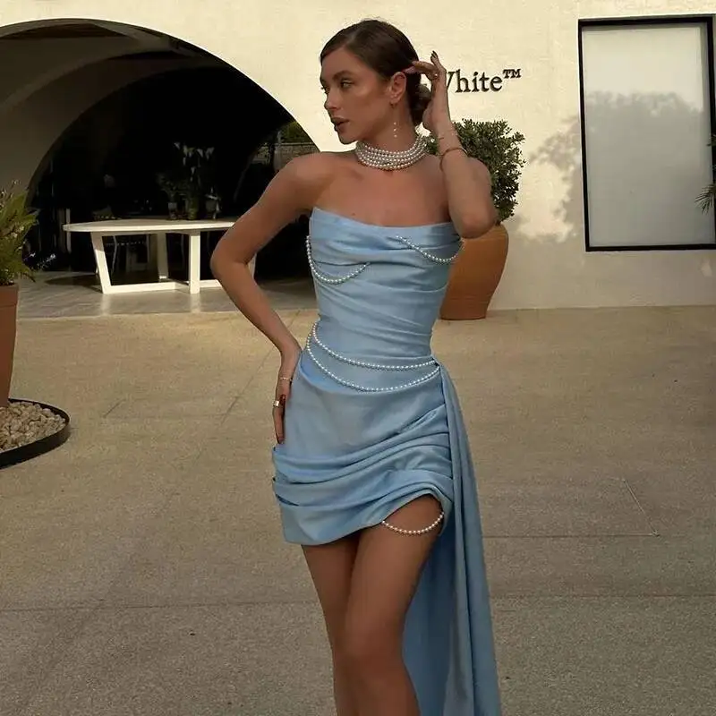 

Sexy 3D Flower Vest Skirt Sets Women Slim Sequin Lace Up Crop Tops High Split Long Skirts 2025 Summer Lady Vacation Outfits