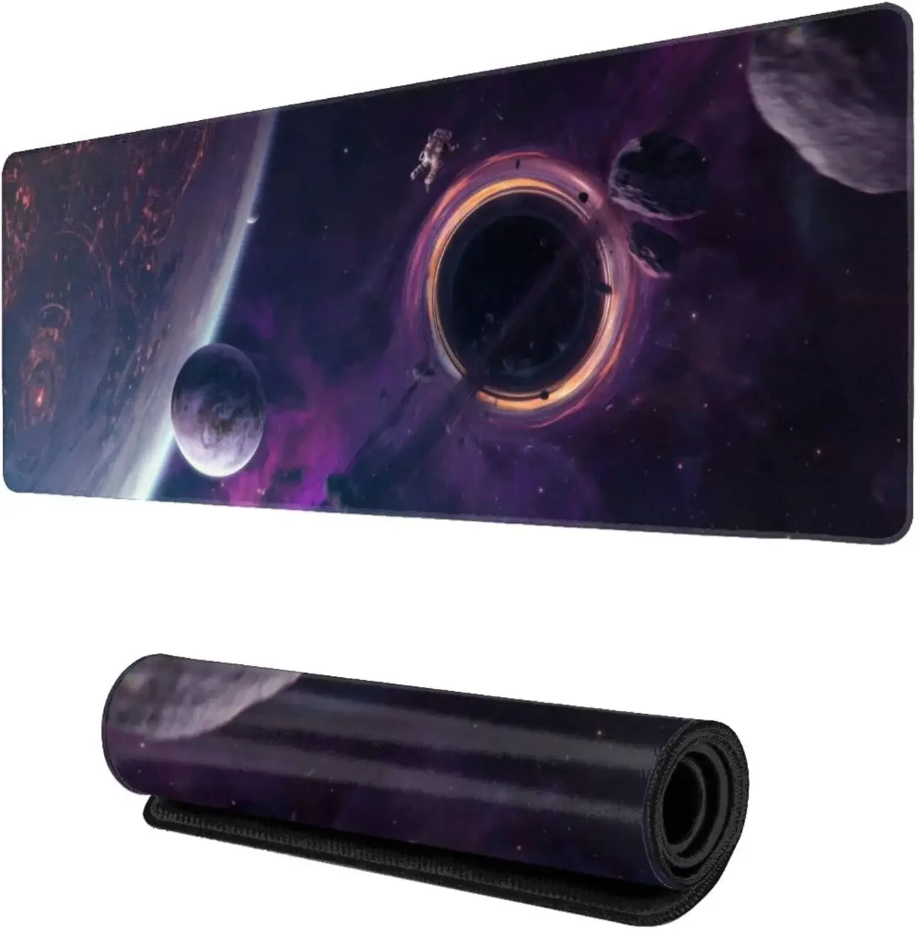 Espaço preto buracos xl grande mouse pad para mesa antiderrapante longo estendido teclado almofadas mousepad tapete de mesa de borracha 31.5x11.8 Polegada