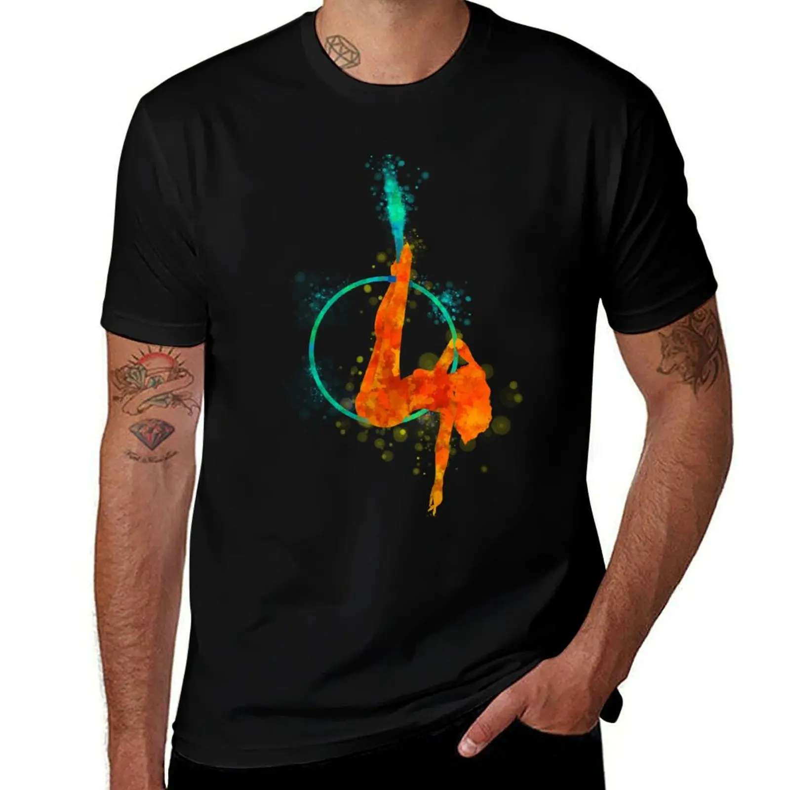 

The Aerial Arts - Lyra Hoop T-Shirt man t shirts graphic black cotton t-shirt plain for man package T-Shirt